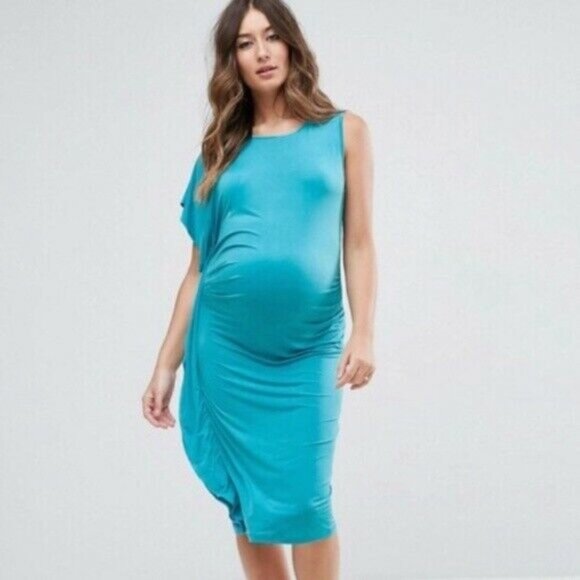 ASOS Maternity Jade Drape Midi Dress - Picture 1 of 6